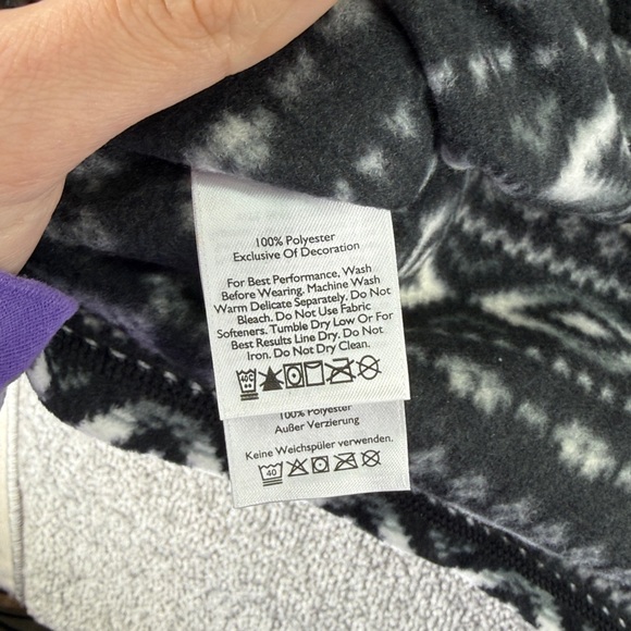 Eddie Bauer Black White Fleece 1/4 Zip Pullover Jacket Sweater Aztec Womens XL - Picture 8 of 9